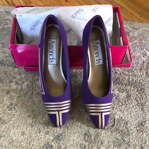 Purple pumps with gold